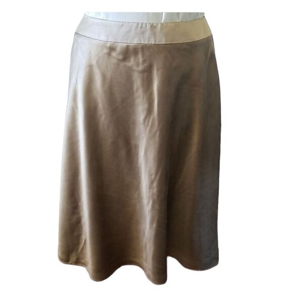 Talbots Brown Pure Silk Skirt size 8P - Picture 1 of 8